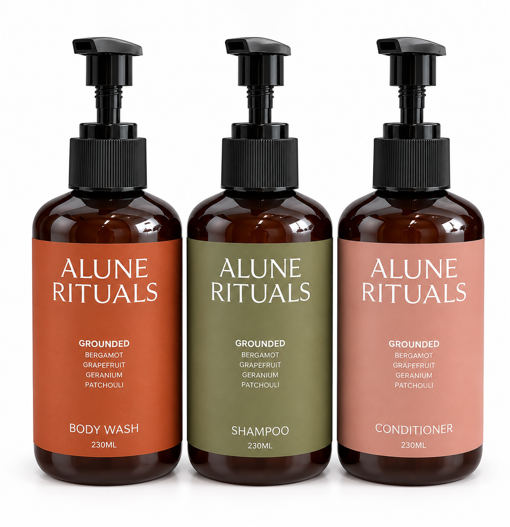 Alune Rituals Grounded Set of 3 - Body Wash, Shampoo, Conditioner | 230ML / 60ML